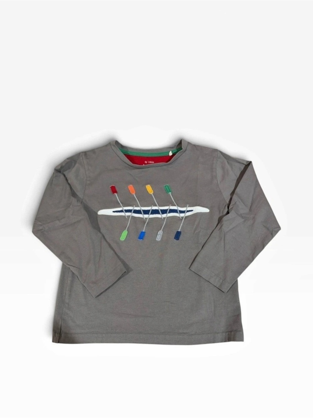 Kite Rowing Long Sleeve Graphic Tee Gray Baby Size 6 116 cm